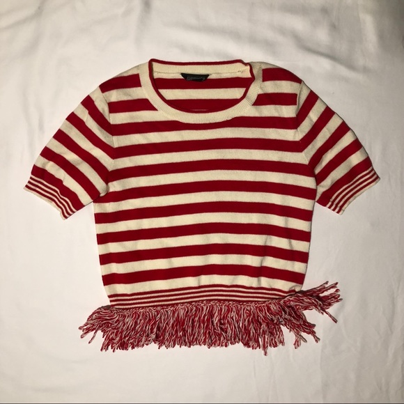 Topshop Striped Crop Top